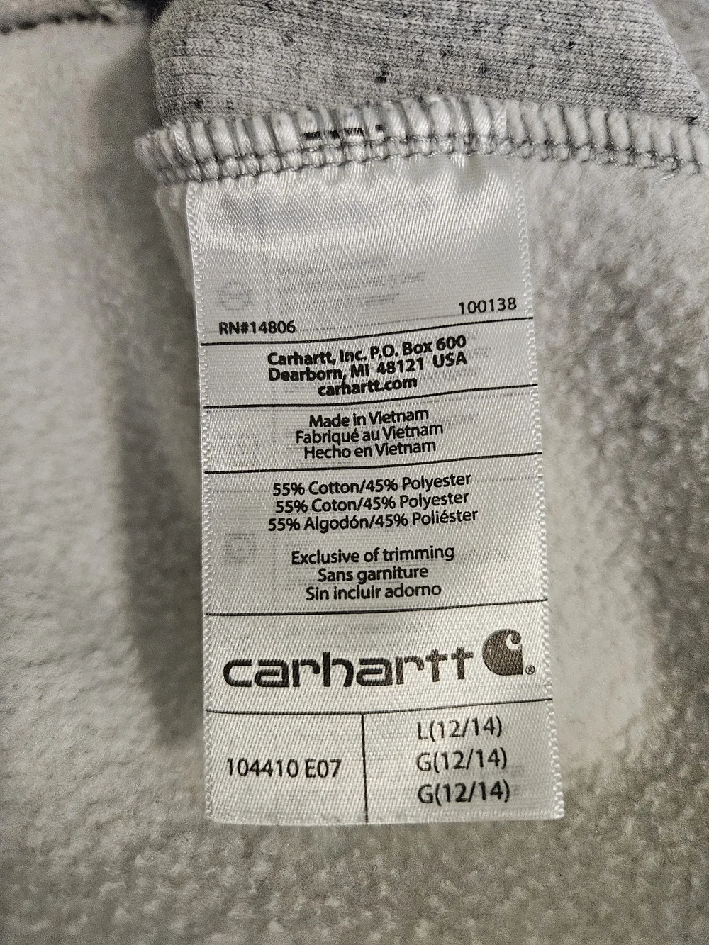 Carhartt Heather Grey Speckled Crewneck with Black Logo Print